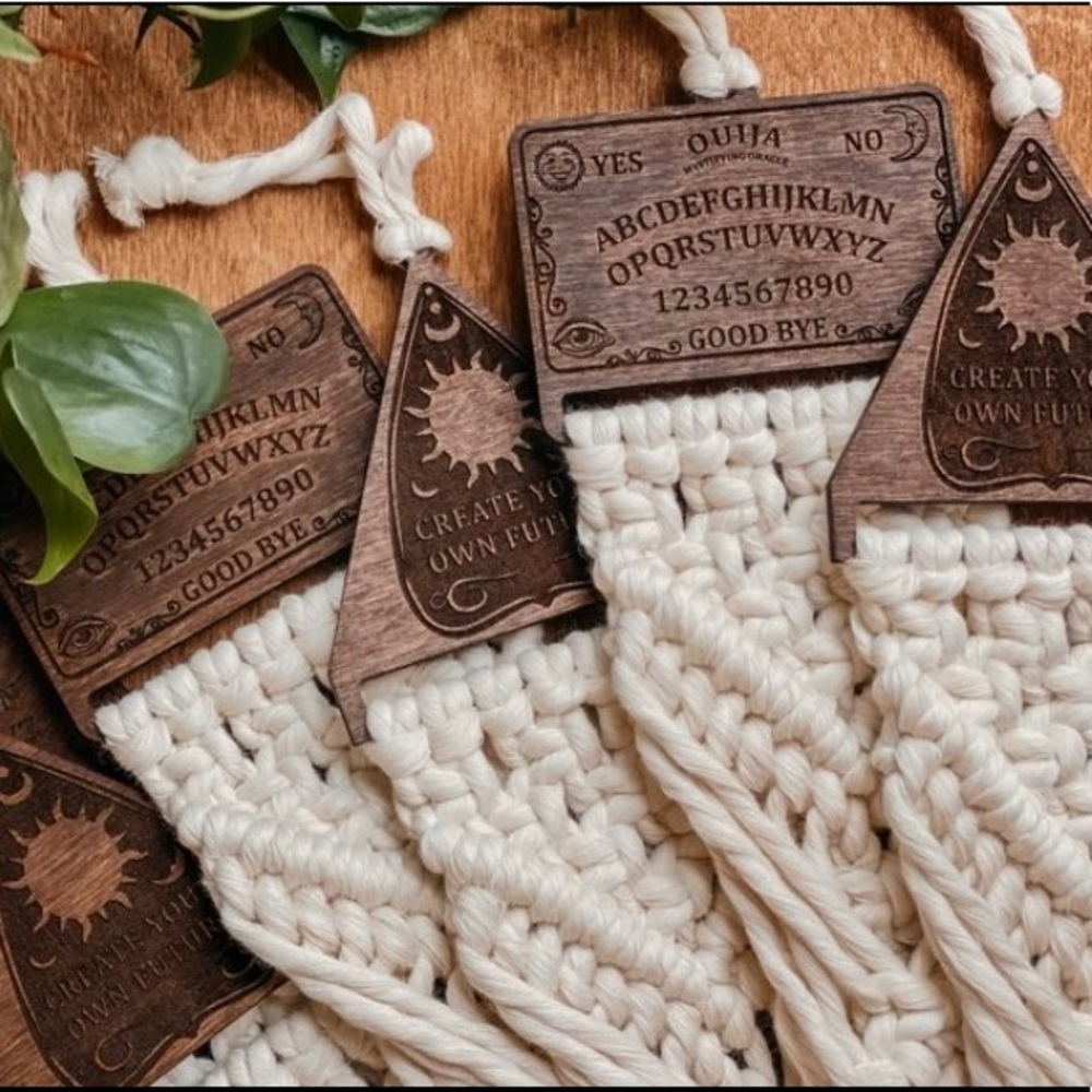 ⚡️ OUIJA + PLANCHETTE MACRAME PLANT HOLDERS ⚡️